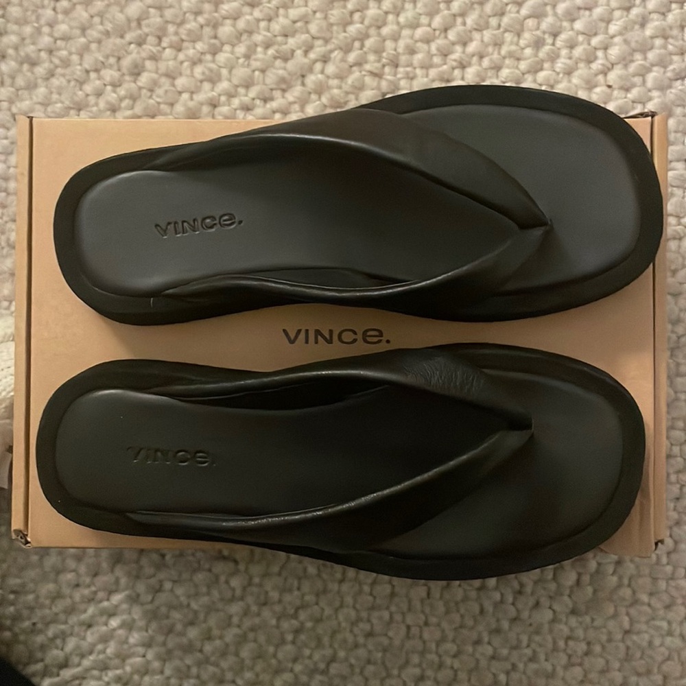 VINCE Nell leather and suede sandals
